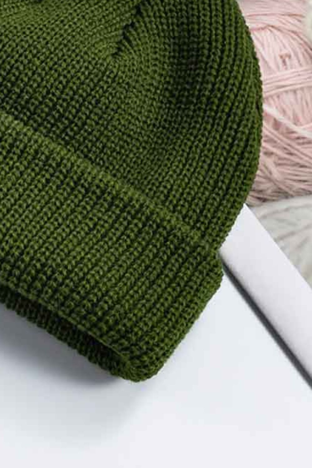 Beanie - Solid Color Rib-Knit Cuff