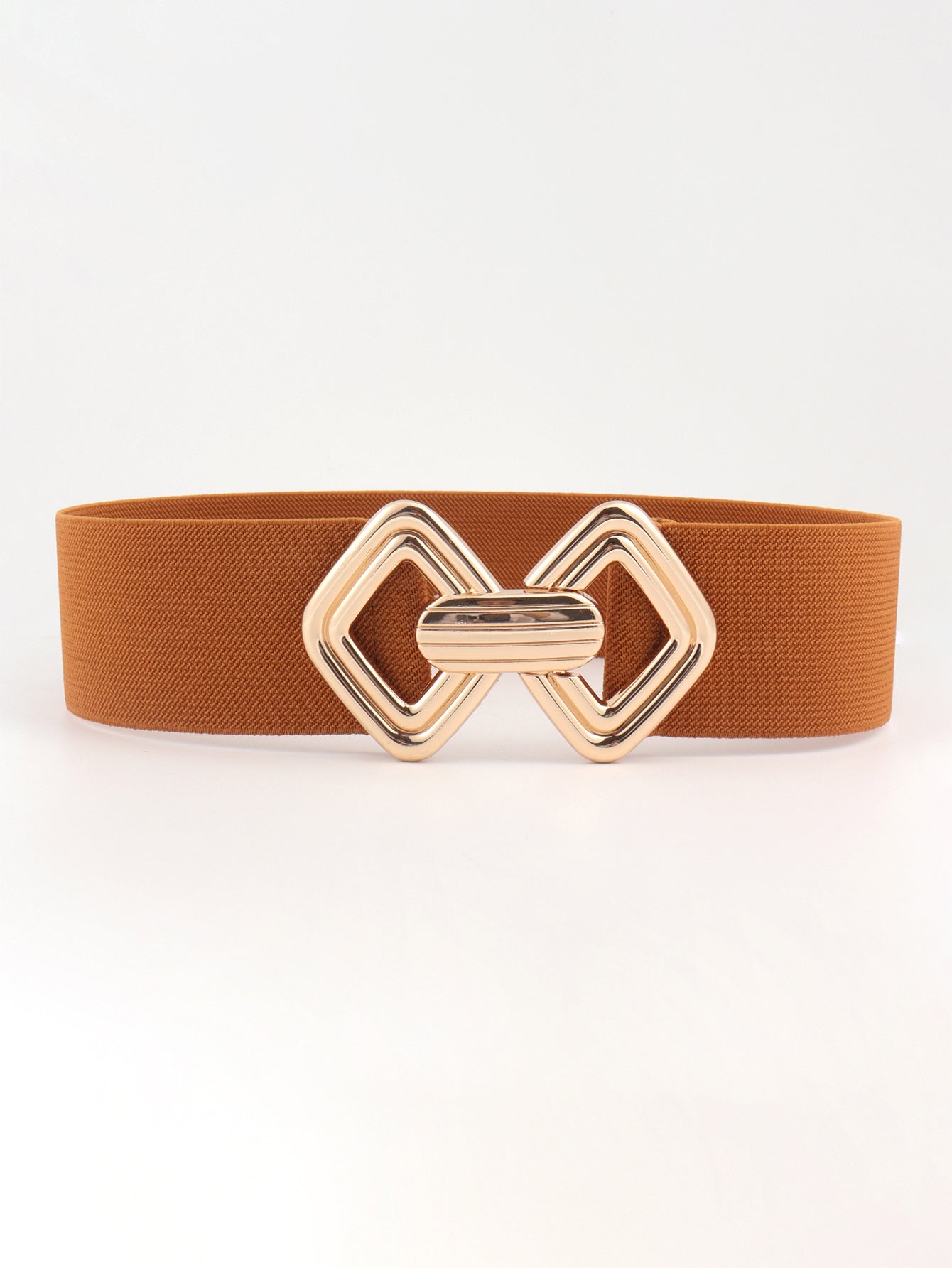 Belt - Wide Elastic w/ Geometric Buckle